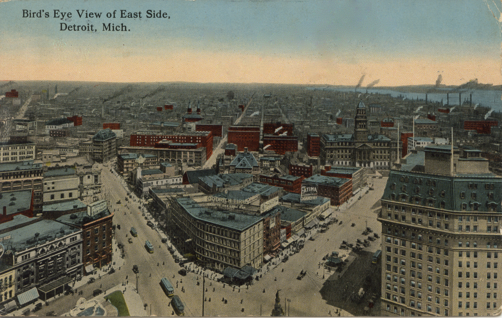 Bird's Eye View of East Side, Detroit Michigan