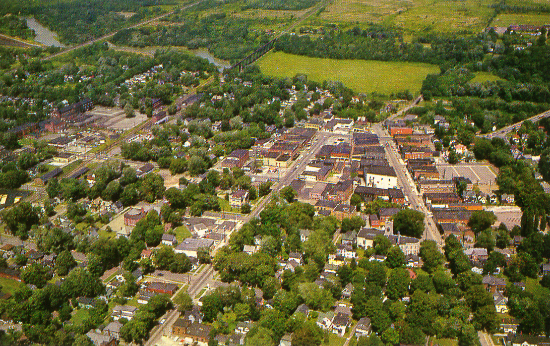 Aerial View of Downtown Conneaut, Conneaut Ohio