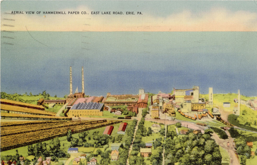 Aerial View of Hammermill Paper Co., East Lake Road, Erie PA