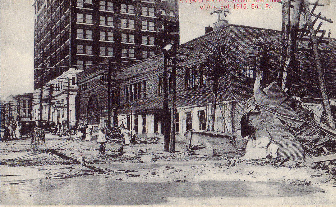 A View of Business Section after Flood of Aug 3rd, 1915, Erie PA