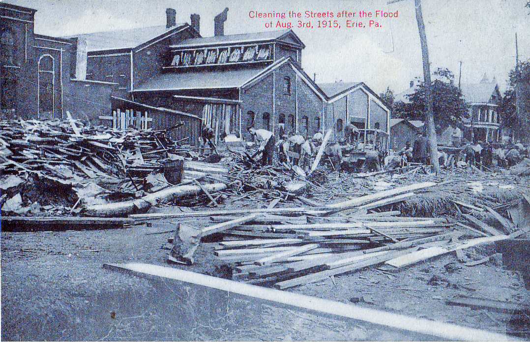 Cleaning the Streets after the Flood of Aug 3rd 1915, Erie PA