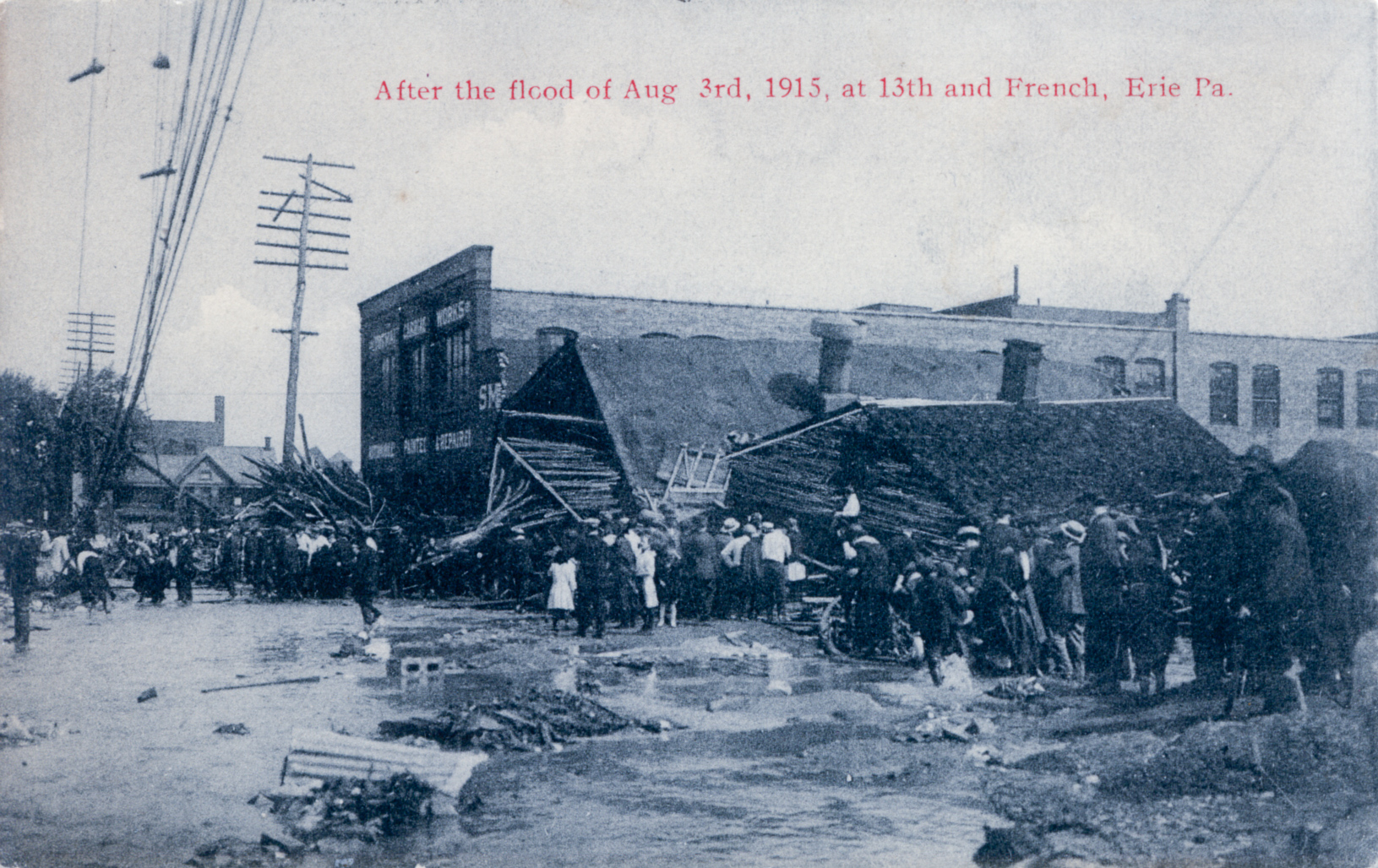 After the flood of Aug 3rd 1915, at 13th and French, Erie PA