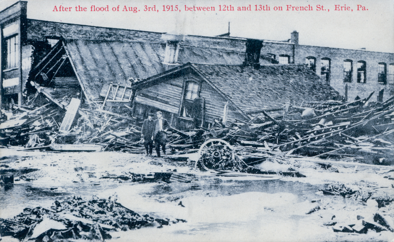 After the flood of Aug 3rd 1915, between 12th and 13th on French St, Erie PA