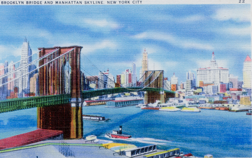 Brooklyn Bridge and Manhattan Skyline, NY
