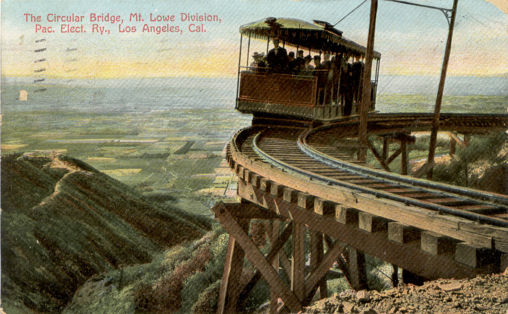 Circular Bridge, Mt Lowe Division, Pac Electric Railway, LA CA